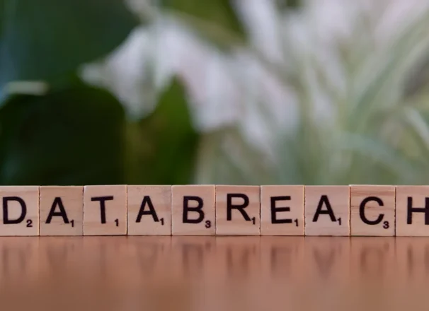 The word DATABREACH spelled out with individual letter tiles