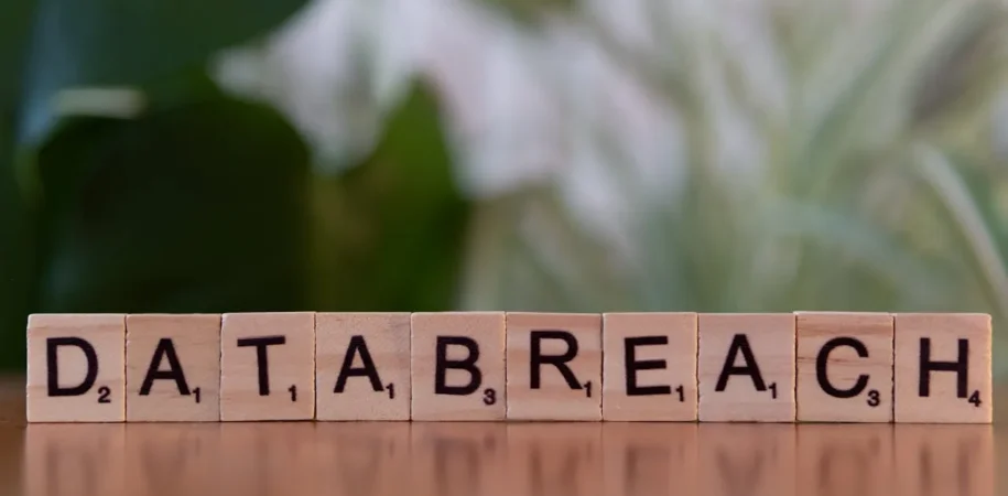 The word DATABREACH spelled out with individual letter tiles